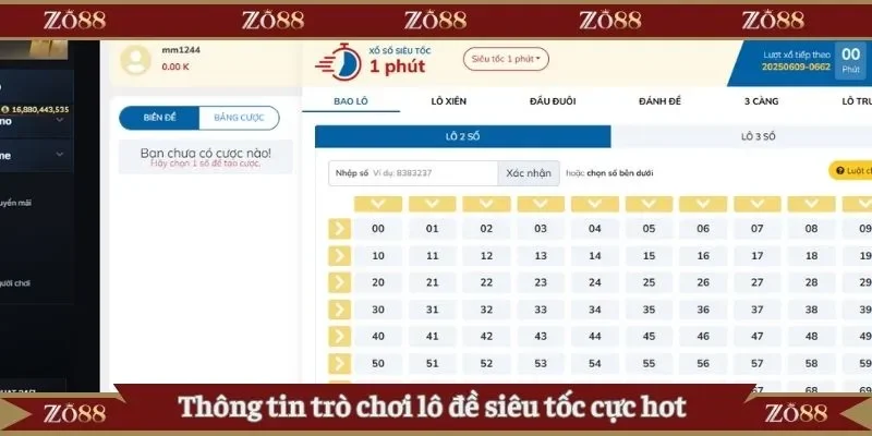 Thông tin trò chơi lô đề siêu tốc cực hot 